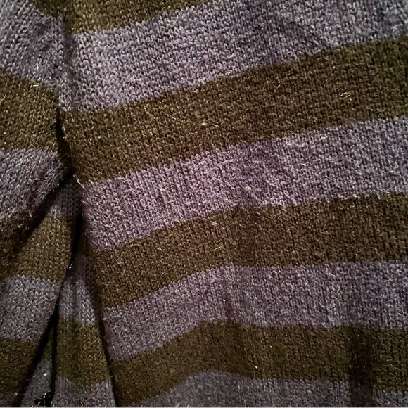 Express Striped Sequin Elbow Patch Cardigan | M - Picture 7 of 7